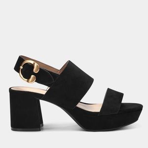 Black suede platform sandals - Aerosoles Camera
